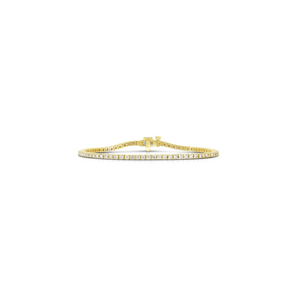 14K Yellow Gold Diamond Tennis Bracelet With 0 99ct   14k Yellow Gold Diamond Tennis Bracelet With 099ct 