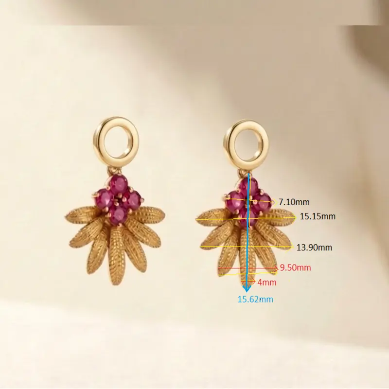 Ruby Floral Drop Earrings